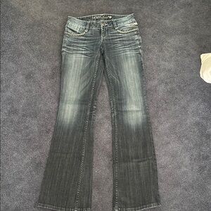 Guess Flare Wide Leg Low Rise Jeans